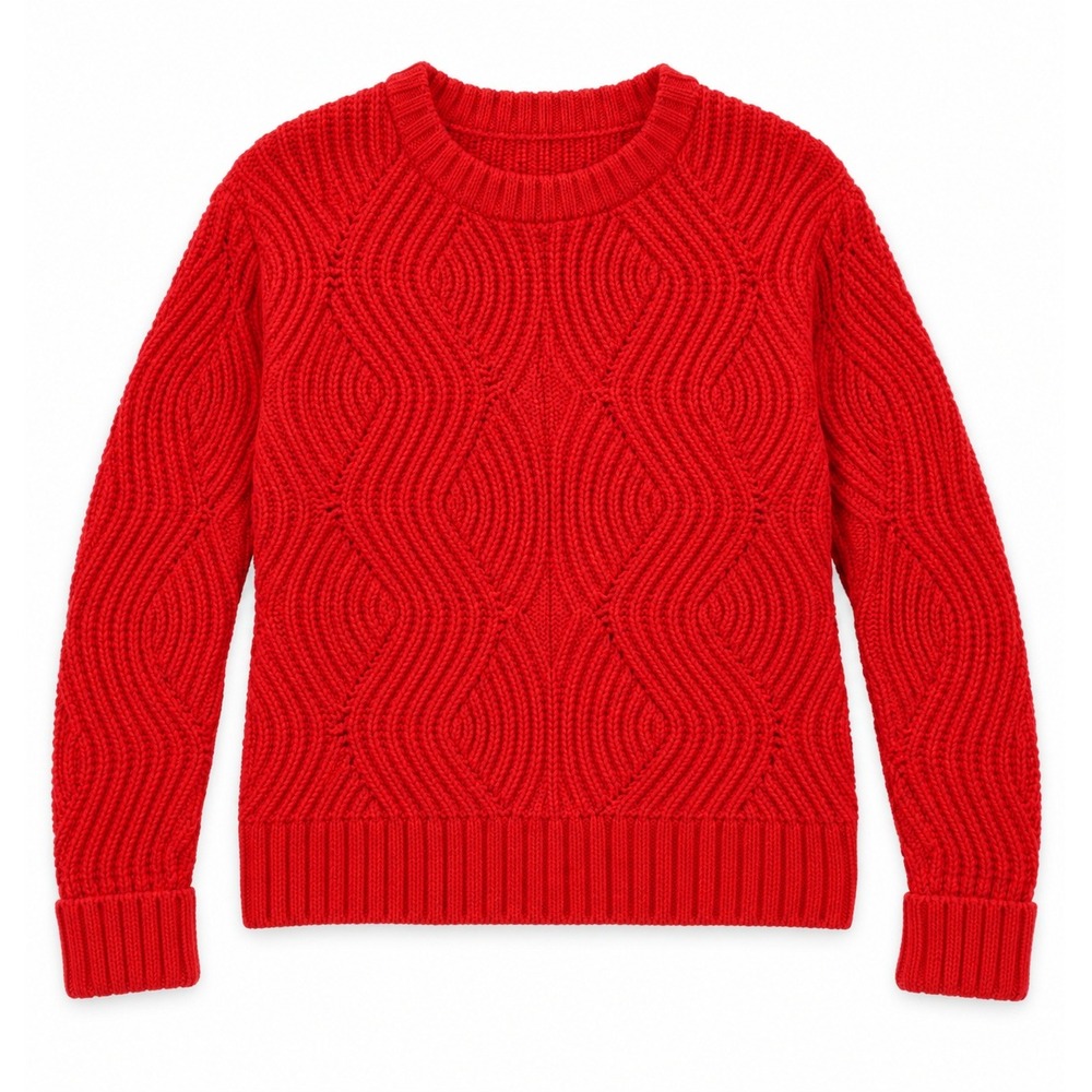 Madewell Everett Rib-Play Sweater Small Red Alpaca Wool Blend